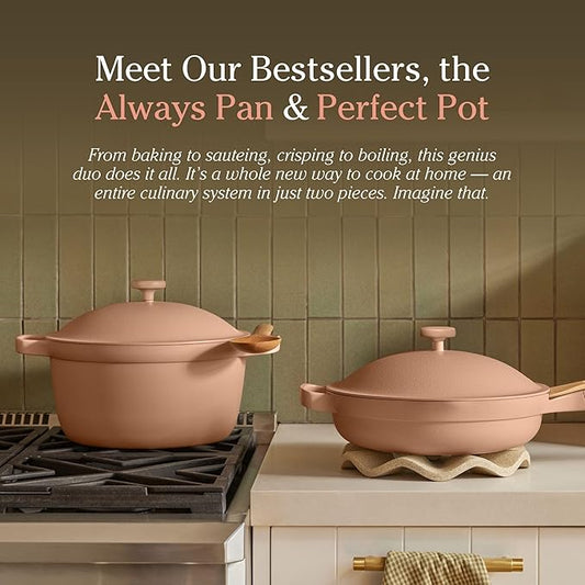 Our Place Cookware Duo - 7-Piece Set Including the Always Pan, Perfect Pot and Spatulas | Multifunctional, Toxin-Free Nonstick | Heat Safe up to 450°F | Oven, Stove, Induction Compatible | Sage