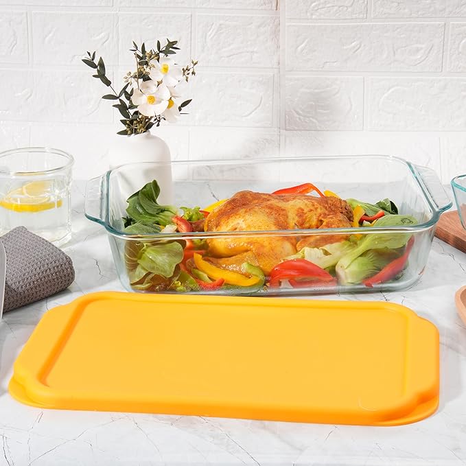 Silicone Lids for Pyrex 233丨233-D Glass Baking Dish, 1 Pack Silicone Lid for Pyrex Glass Baking Dish, Dishwasher & Freezer & Microwave Safe (Baking Dish Not included)