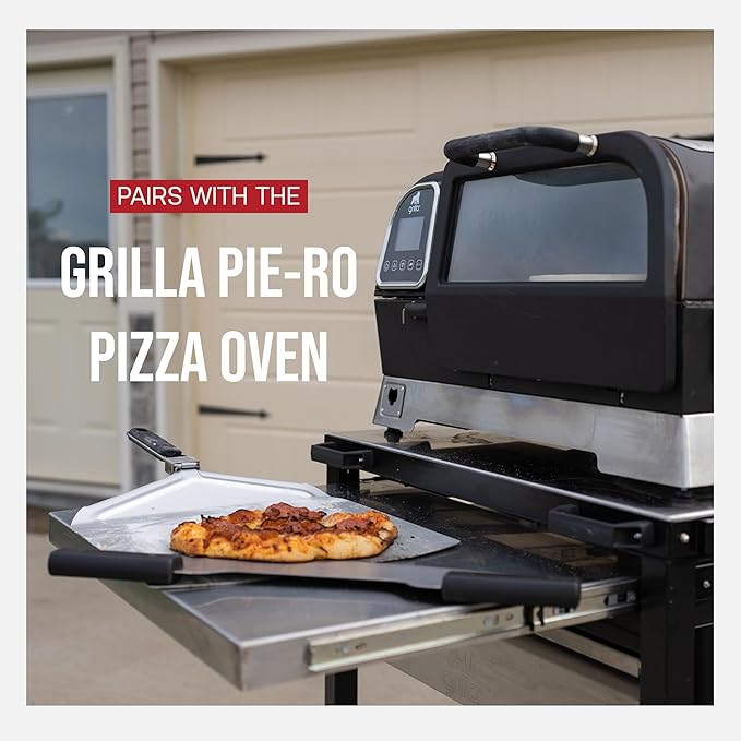 GRILLA Pizza Blade, 20" Stainless Steel, Rocker-Style Pizza Cutter, Rubberized Verticle Handles, For Pizza Cutting