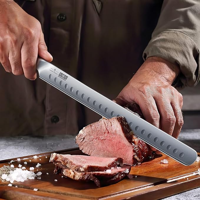 BBQ Carving Knife Set, Brisket Slicing & Boning Knife for Meat Cutting, Professional Ultra Sharp Butcher Carving Knife in Japanese High Carbon Steel