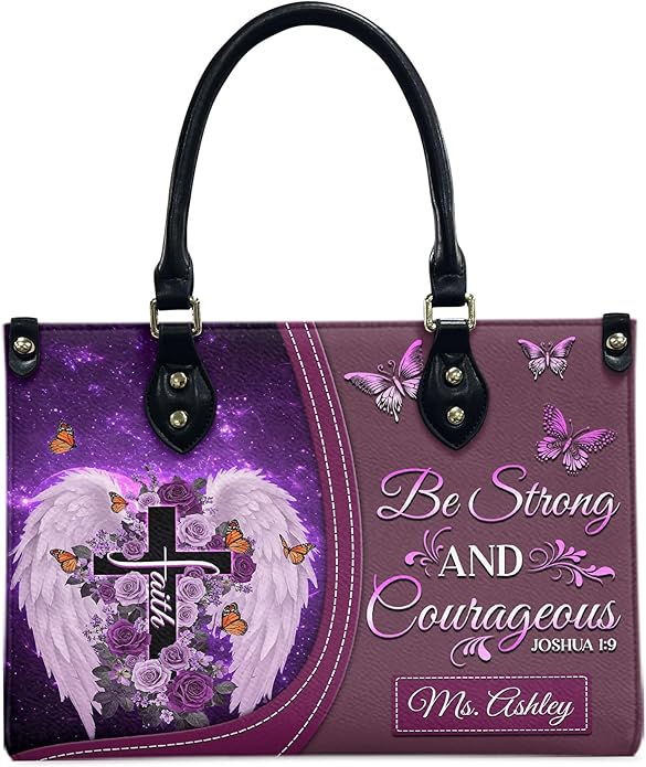 THUYPT Personalized Christian Leather Handbags, Handbag & Purse With Bible Verse Religious Tote Bag, Gift for Women