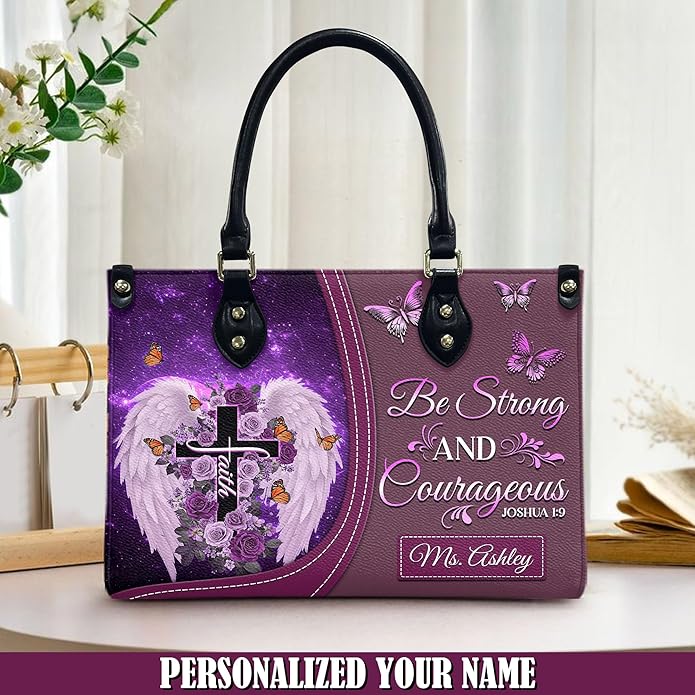 THUYPT Personalized Christian Leather Handbags, Handbag & Purse With Bible Verse Religious Tote Bag, Gift for Women