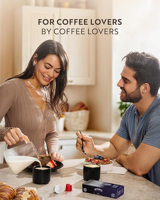 ROSSO CAFFÈ Espresso Coffee Pods for Nespresso Original Machines - 80 Capsules Dark Roast Intense Pack, 4 Strong and Robust Flavors - Made in Italy