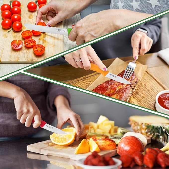 Paring Knife Set 6PCS, Ultra Sharp Kitchen Knives, Cutting & Peeling Knives, Kitchen Knives for Home Essentials, PP Plastic Handle-Multicolored