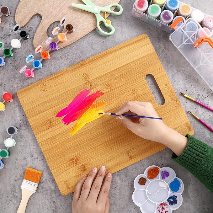 Vesici 18 Pack Plain Cutting Boards with Handles Bulk Blanks Laser Engraving Large Chopping Board for Customized, Personalized Engraving Gifts(Bamboo,9.5''x13.5'')