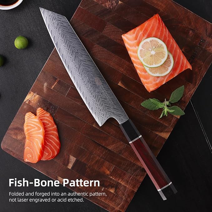 FINDKING 9 Inch Kiritsuke Knife, Versatile Japanese Chef Knife, Premium AUS-10 Damascus Steel Blade, Professional Kitchen Essential (Samurai Series)