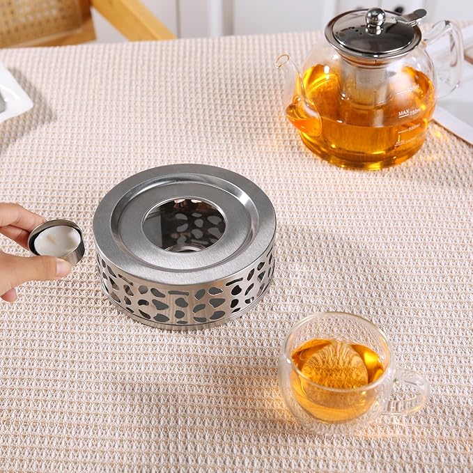 Stainless Steel Teapot Warmer, Tea Warmer for Teapot, Silver Color