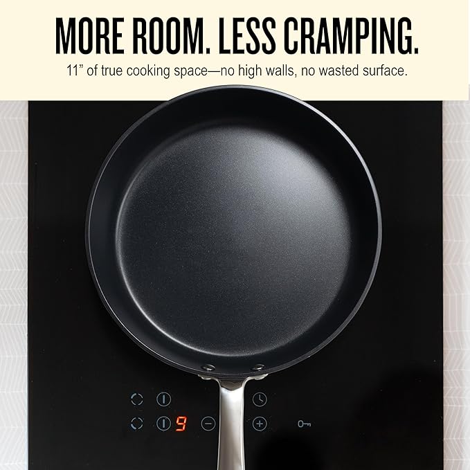 Alva Maestro Nonstick Ceramic Frying Pan 3-Piece Set - Easy to Clean, Oven Safe and Made without PFAS, PFOA & PTFE - Induction and All Stovetop Compatible with Even Heat Distribution