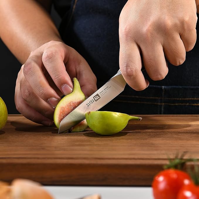Stahl 3.5 inch Paring Knife High Carbon Exclusive German Steel Fruit Knife, Small Kitchen Knife with Ergonomic Handle (Black)