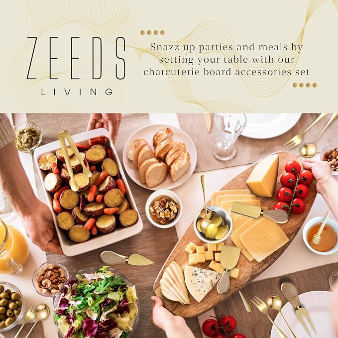 18 PCs Charcuterie Board Accessories Utensils, Cheese Knife Set, Charcuterie Bowls, Cheese Markers for Charcuterie Board, Mini Serving Tongs Spoons and Forks Honey Dipper for Pastry Wedding Party