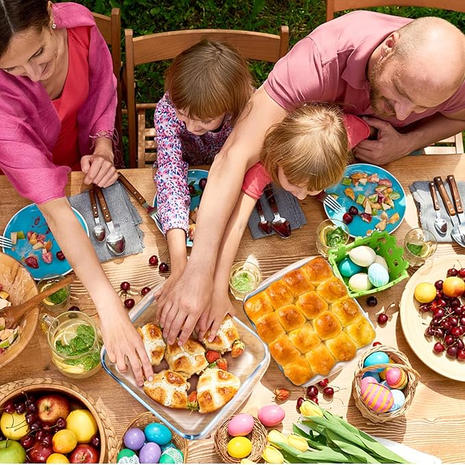 NUTRIUPS (1.7QT+2.4QT) Square Glass Baking Dish Set,2 Piece Square Glass Baking Pan (8.2x8.2 & 9x9 Inches)