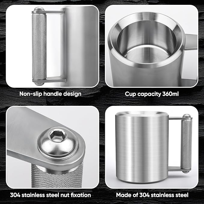 Mug,22LB/ 10KG Stainless Steel Cup,Super Dumbbell Fitness Sports Mug,Gym Exercise Coffee Lover Gift