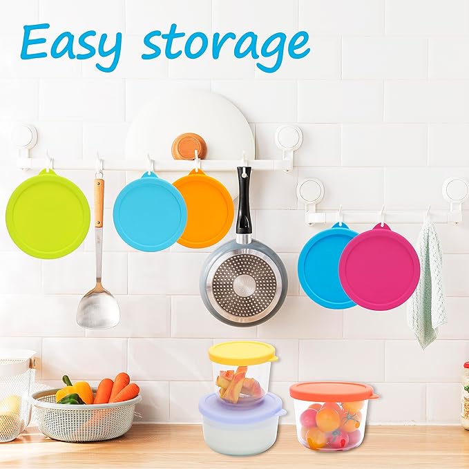 1 Cup Silicone Replacement Lids Storage Cover for Pyrex 7202-PC Glass Bowls (Container not Included) 8 Pack Microwave, Dishwasher and Freezer Safe