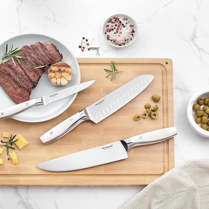 3-Piece Chef Knife Set, Professional Ultra Sharp Kitchen Knives For Cooking High Carbon Stainless Steel, With Ergonomic Handle Design (three)