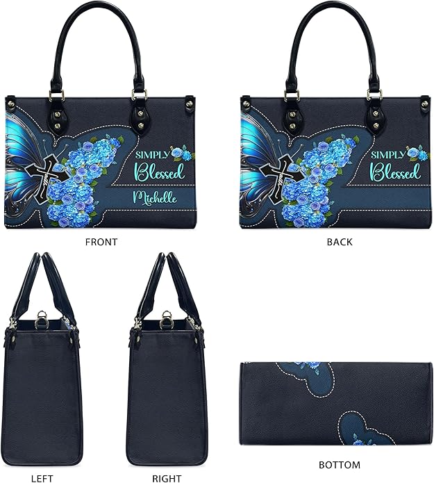 THUYPT Personalized Christian Leather Handbags, Handbag & Purse With Bible Verse Religious Tote Bag, Gift for Women