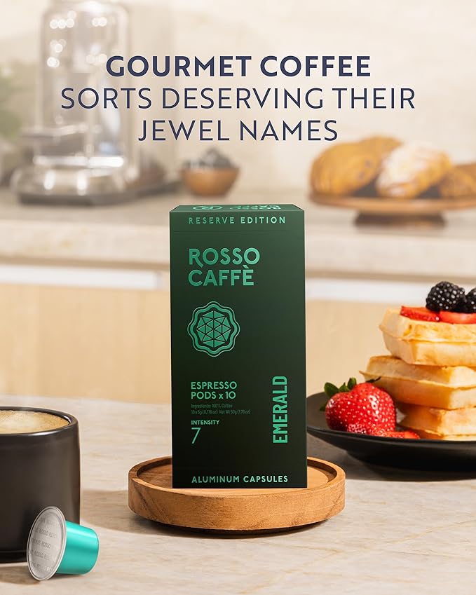 ROSSO CAFFÈ Espresso Coffee Pods for Nespresso Original Machines - 80 Capsules Variety Pack, 8 Signature Flavors, Medium to Dark Roast - Made in Italy