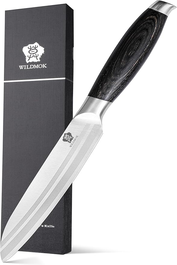 WILDMOK 5 Inch Utility Knife, Ultra Sharp Small Kitchen Knives, Fruit and Vegetable Cutting Knife - German Steel & Ergonomic Handle, Gift Box