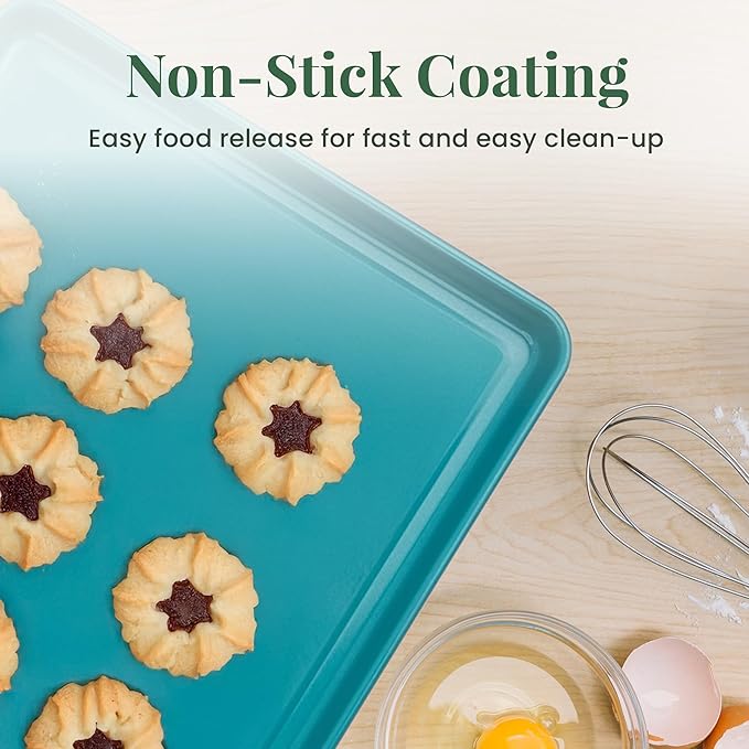 Larder & Vine 8-Piece Bakeware Set | Non-Stick Baking Set with Ceramic Finish | PFAS, PFOA, PTFE, and BPA Free Baking Essentials | Baking Sheets, Muffin Tins and Assorted Baking Pans | Bondi