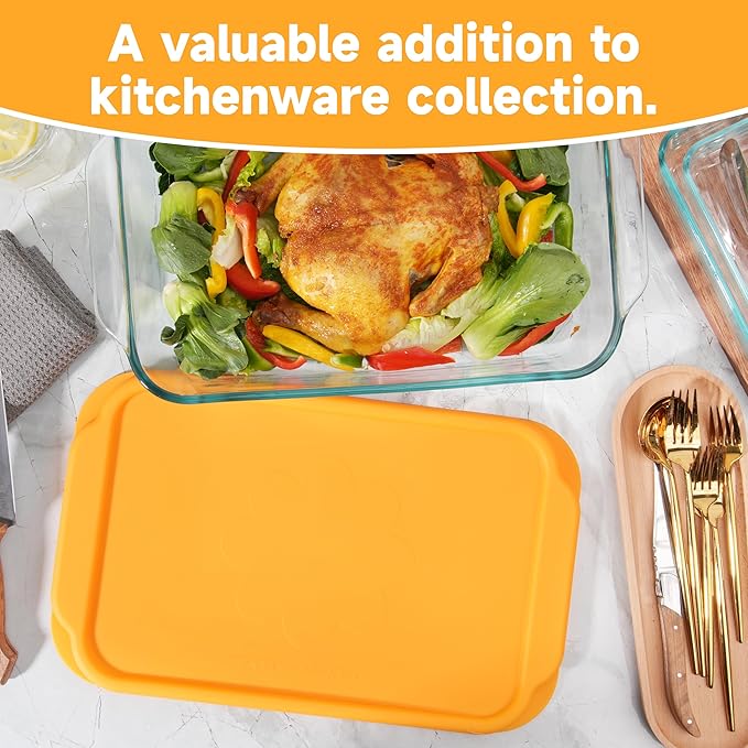 Silicone Lids for Pyrex 233丨233-D Glass Baking Dish, 1 Pack Silicone Lid for Pyrex Glass Baking Dish, Dishwasher & Freezer & Microwave Safe (Baking Dish Not included)