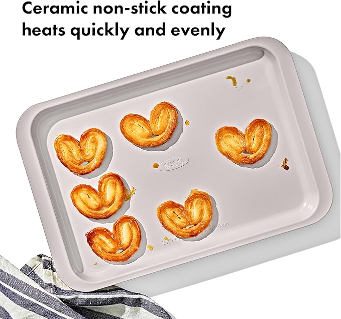 OXO Good Grips Non-Stick Pro Ceramic Coated Metal Bakeware Quarter Sheet Pan – Storm Blue