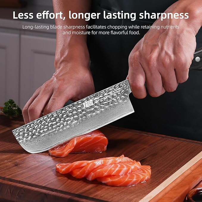 FINDKING 7 Inch Japanese Nakiri Knife, Straight-Edged Vegetable Cleaver for Efficient Chopping and Mincing, Specialized Usuba Milk Street Knife (Raven Series)