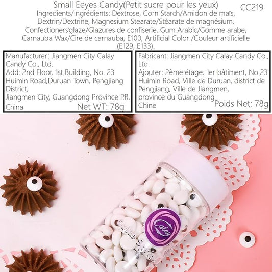 Candy Eyes for Decorating Edible Small Candy Eyes Eyeballs Halloween Sprinkles for Cake Cupcakes Toppers Cookies Baking Decoratings Christmas (1cm Eyes)