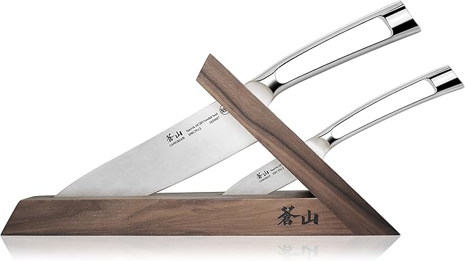 Cangshan 1021240 TAI triangle Walnut Wood Knife Block, Two Slots