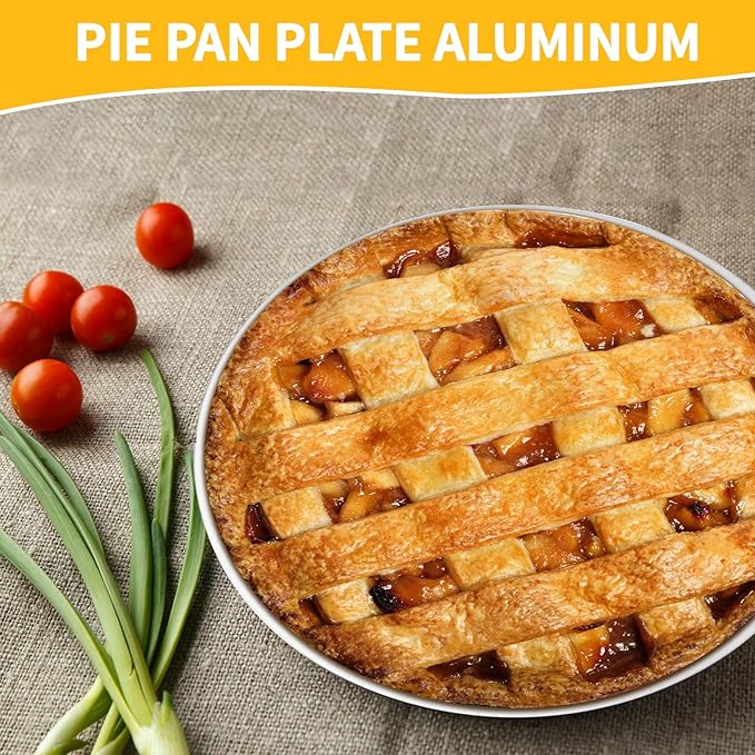 20 Pack 9 Inch Metal Pie Pan Plate Aluminum Steel Pie Tins Bulk Reusable Pizza Pan Weight Steel Standard Version Bakeware Even Heating for Kitchen Pizza Snack Cake