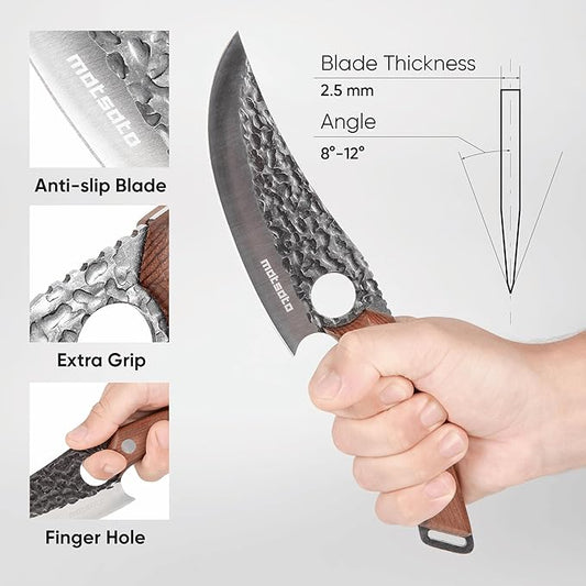 Chef Knife - Perfect Kitchen Knive for Cooking, Chopping. Japanese Steel Knife for Home, BBQ. For Balance & Control, 6.3 Inch