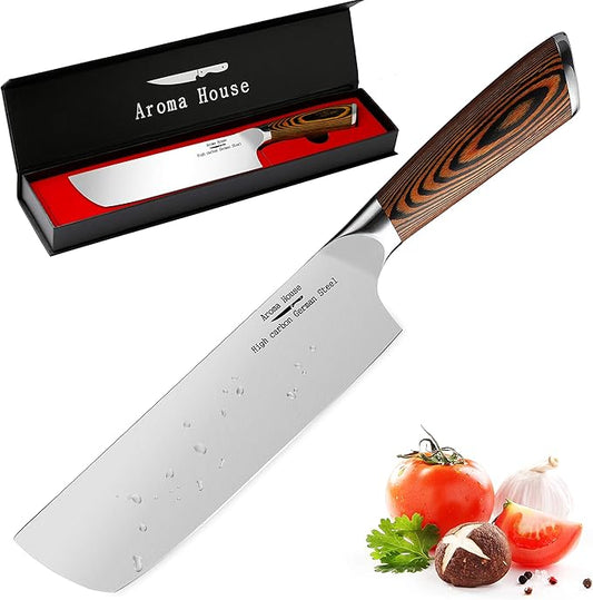Nakiri Knife 7 Inch, Vegetable Chef's Knife With High-Carbon Stainless Steel & Ergonomic Handle Suitable for Kitchen & Restaurant