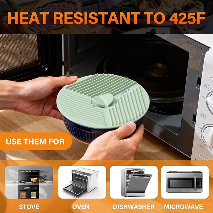 Silicone Lids for Bowls,Pots - 9-Pack Microwave Splatter Cover Food Storage Universal Multi-Use Lid & Trivet Mats with Non-Slip Suction for Pans,Plates, Cups Heat Resistant Dishwasher Safe