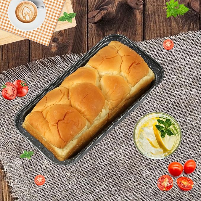 8x4 Loaf Pan - Carbon Steel Bread Baking Pans for Homemade Bread Banana Bread, Sourdough, Pound Cake | Nonstick, Oven Safe, Easy Release
