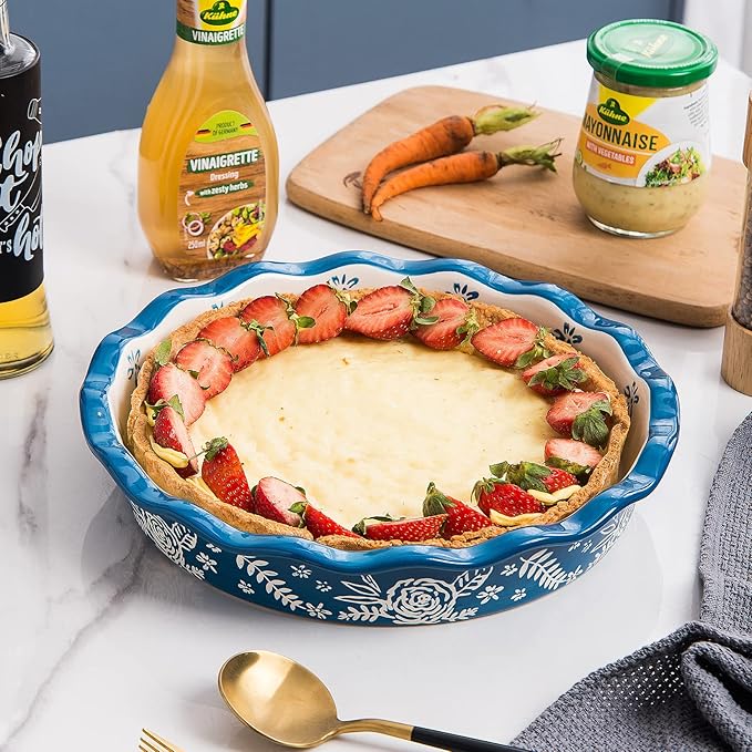 Wisenvoy Pie Pan Ceramic Pie Dish Pie Plate Deep Dish Pie Pan Non-Stick Pie Pans for Baking Pie Pans Pie Dishes