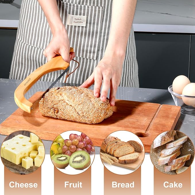Sourdough bread knife, Bread slicer for homemade bread,15.7" Serrated, Bow Design, Easy Cutting, Suitable for More Foods