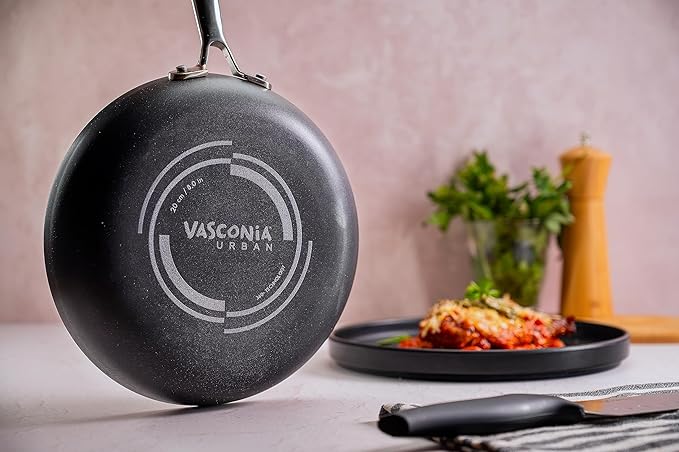 Vasconia 11-Piece Aluminum Cookware Set - Nonstick Pots and Pans with Lids - Dishwasher, Oven Safe up to 475Β°F - Skillets, Griddle, Casserole, Dutch Oven - Black