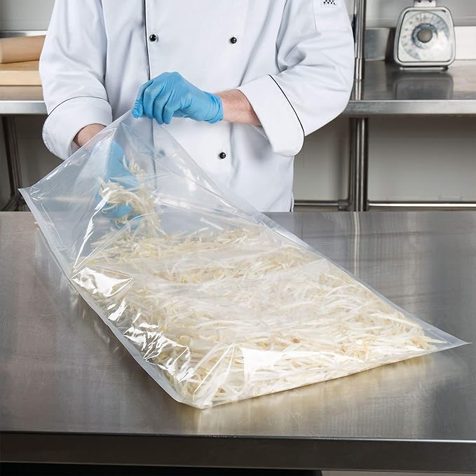 APQ Pack of 250 Jumbo Co-Extruded Vacuum Pouches 18 x 28 Clear Vacuum Food Bags 18x28. Thickness 3 mil Thick. Polyethylene Bags for Packing and Storing. Perfect for Industrial, Food Service.