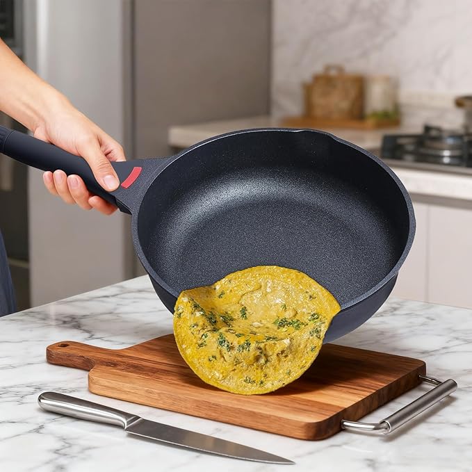 Vinchef Nonstick Sauce Pan & Skillet with Lids, 4QT Sauce Pot & 12.5 IN Deep Fry Pan, Dishwasher Safe,Induction Compatible, Scratch/Stain Resistant, PFAS-Free, Black