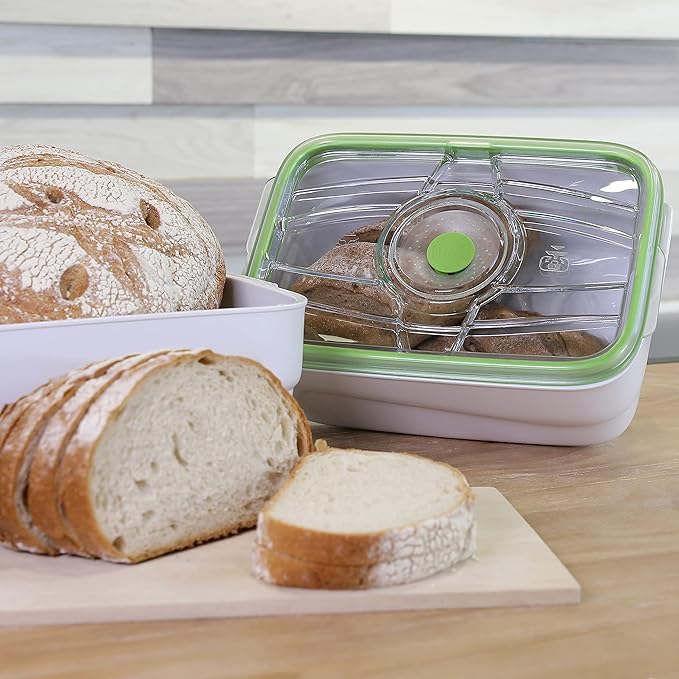 FOSA Extra Large Bread Box | 4L (135oz) Vacuum Sealed Bread Storage Container with Pump, Airtight Food Keeper for Homemade Bread & Baked Goods