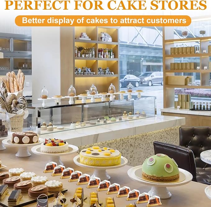 100Pcs Individual Cake Slice Containers, Pie Slice Containers Disposable, Cheesecake Container with Lid Sticker and Fork, Clear Triangle Cake Boxes for Pies Snack Dessert, Gold