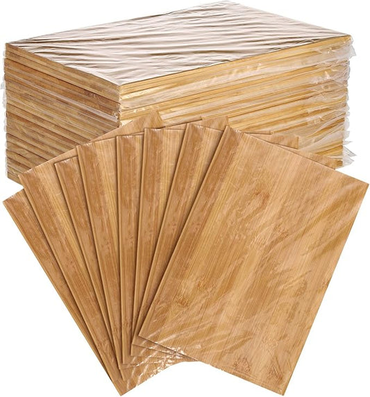 18 Pcs Wood Cutting Board Bulk Kitchen Chopping Boards Large Serving Board Wooden Cutting Board Set for Kitchen Meat Cheese Bread Vegetables (12'' x 8'', Bamboo Wood)
