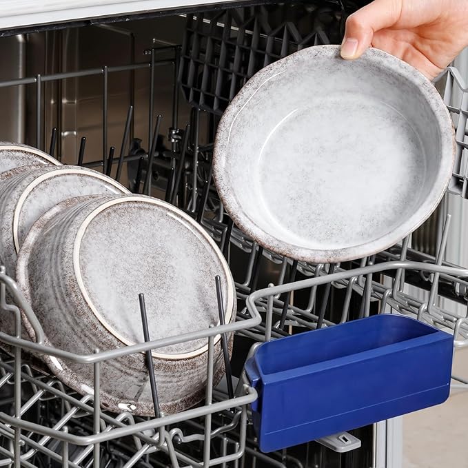 NUTRIUPS Small Pie Pans Set of 4, 6.5 Inch Ceramic Mini Pot Pie Baking Dishes, Oven Safe (6.5in, Grey, 4PCS)