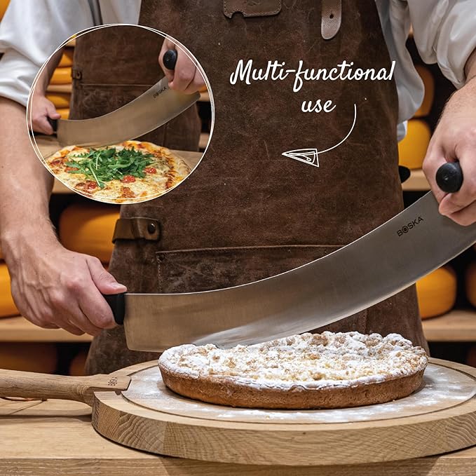 Boska Professional Cheese Knife Large - Cheese cutter for cheese wheels - 380 mm - Double handled - Easy to clean