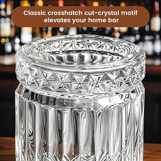 Whiskey Glass Set of 4,12 oz Bourbon Glass, Lead-Free Crystal Old Fashioned Glass Set, Suitable for Scotch Whisky, Cocktails, Home Bar Parties, Unique Gift for Men and Women