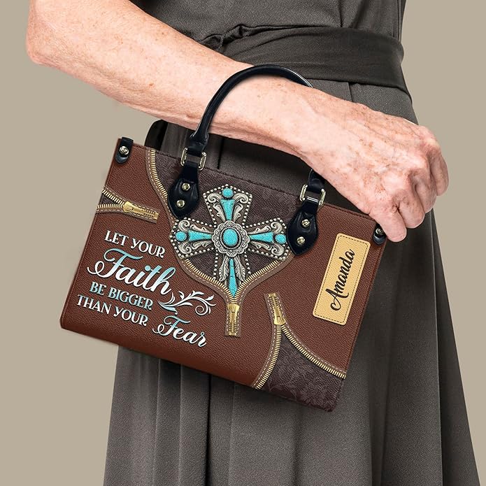 THUYPT Personalized Christian Leather Handbags, Handbag & Purse With Bible Verse Religious Tote Bag, Gift for Women
