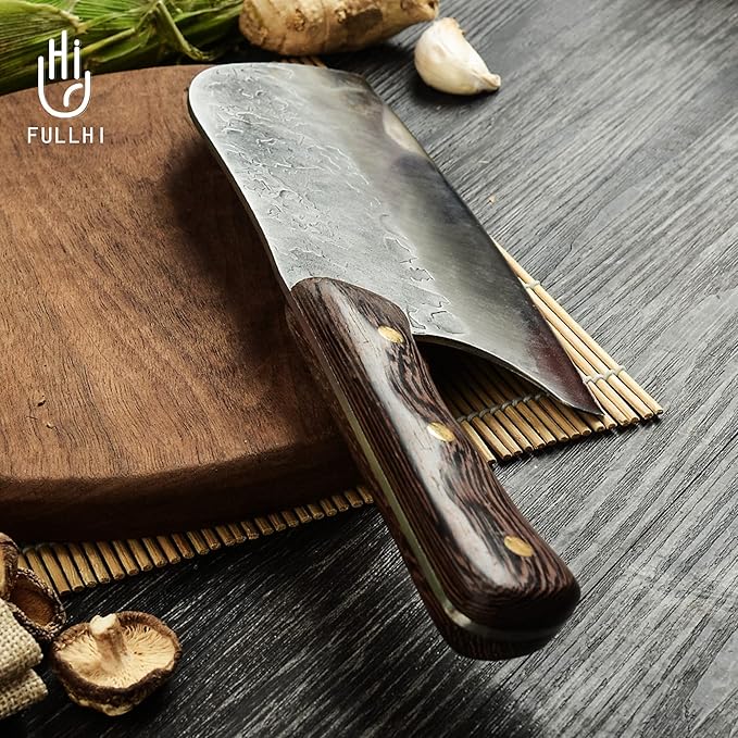 FULLHI 14pcs Butcher Knife Set Hand Forged chef knife Boning Knife With Sheath High Carbon Steel Chef For Kitchen, Camping, BBQ