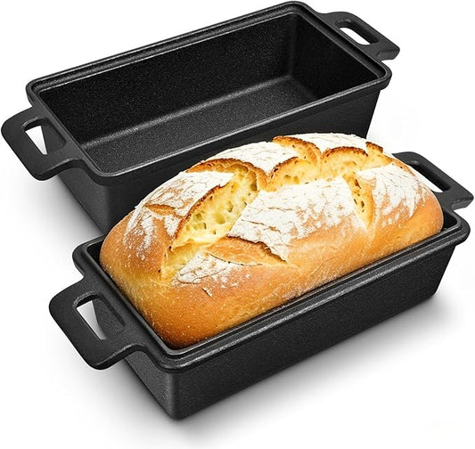 Cast Iron Loaf Pan With Lid, 9×5 in – 2‑in‑1 Heavy‑Duty & Oven‑Safe Loaf Pan for Sourdough & Homemade Bread
