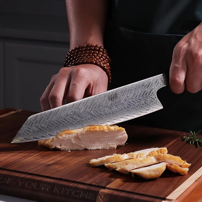 FINDKING 9 Inch Kiritsuke Knife, Versatile Japanese Chef Knife, Premium AUS-10 Damascus Steel Blade, Professional Kitchen Essential (Samurai Series)