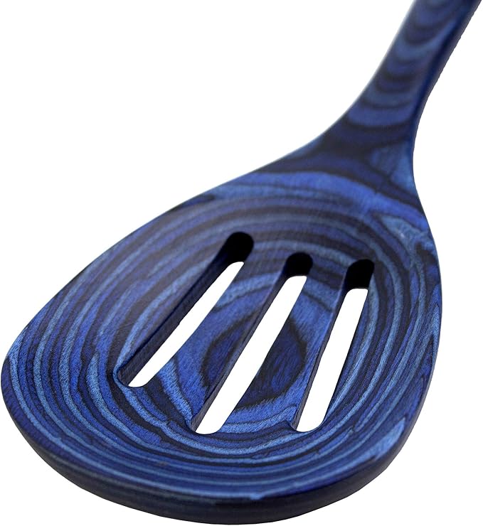 Totally Bamboo Baltique Malta Collection 12-1/2" Wooden Cooking Spoon, Safe for Nonstick, Slotted Spoon