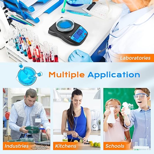 Bonvoisin Digital Lab Scale 600g x 0.01g Precision Electronic Scale LCD Display Analytical Balance Jewelry Scale Scientific Scale 0.01g Accuracy