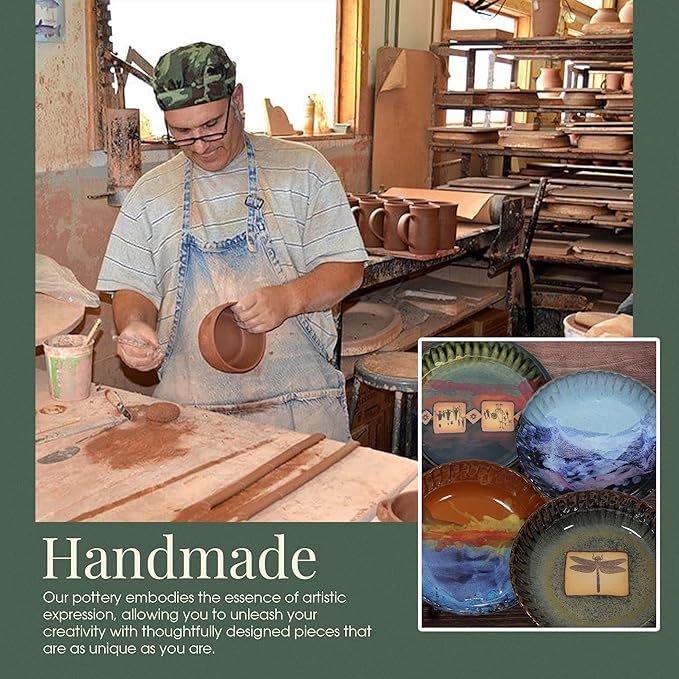 Bison Stampede Fluted Pie Pan in Azulscape Glaze - Handmade Pottery Ceramic Bakeware - Versatile Stoneware & Cookware - Baking Plate Great for Pies, Tarts, Quiche and More